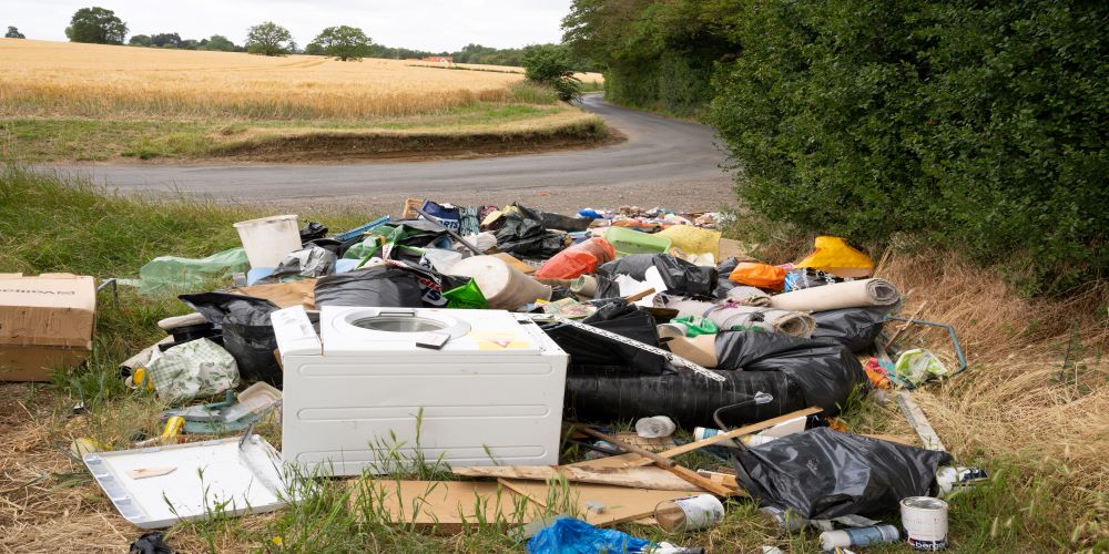 Fly tipping in the countryside